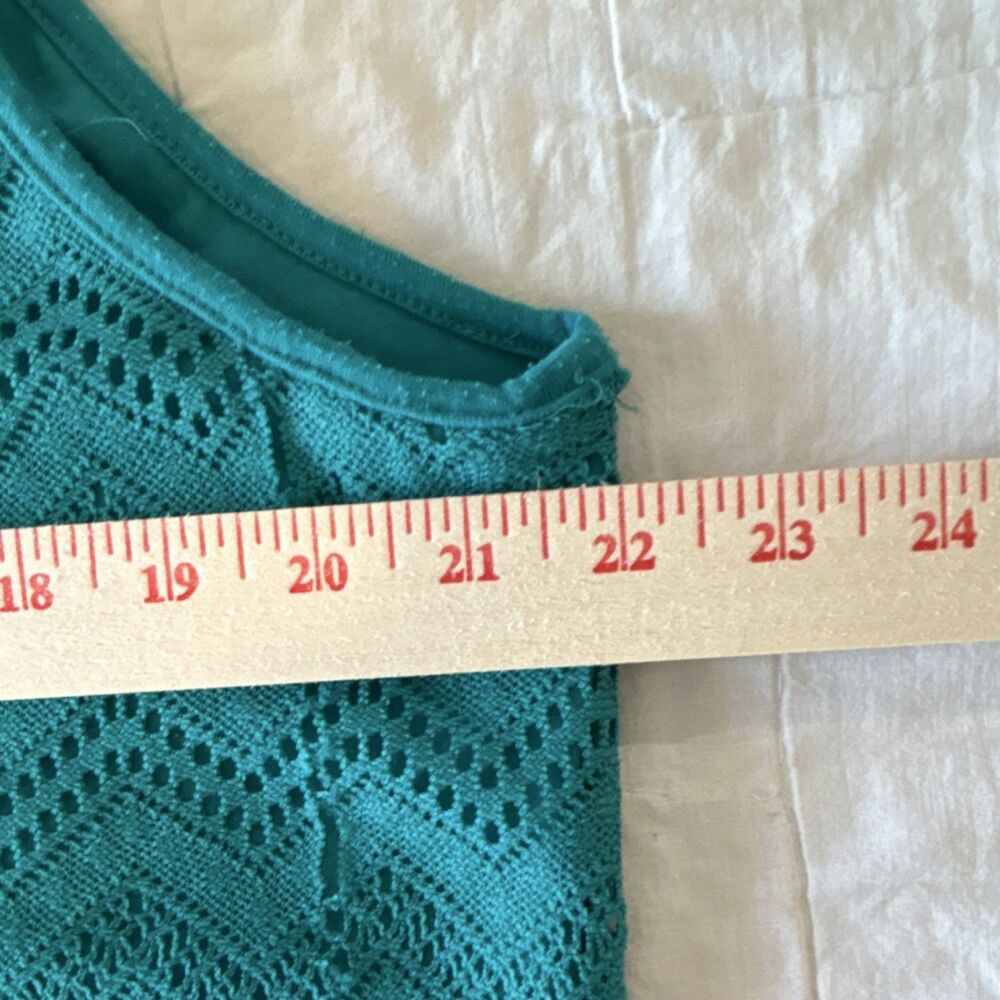 New Directions Teal Chevron Lace Sleeveless Tank Top XL Women’s - Picture 6 of 9